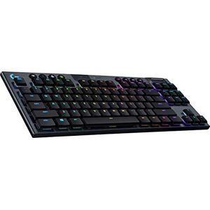 Logitech 915 LIGHTSPEED TKL kabellose mechanische Gaming-Tastatur ohne Ziffernblock, Taktiler GL-Tasten-Switch mit flachem Profil, US QWERTY Layout- Carbon