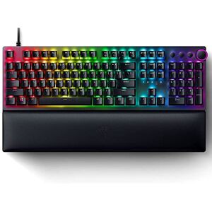 Razer Huntsman V2 (Red Switch) Praktisch latenzfreie Optische Gaming-Tastatur (Lineare Optische Switches Gen-2, Doubleshot PBT-Tastenkappen, Handballenauflage) QWERTY US-Layout   Schwarz