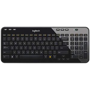 Logitech K360 Kompakte, Kabellose Tastatur für Windows, 2,4 GHz kabellos, USB-Unifying-Empfänger, 12 F-Tasten, 3 Jahre Batterielauf, Kompatibel mit PC, Laptop, Skandinavisches QWERTY-Layout Schwarz