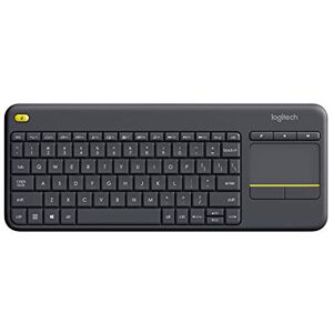 Logitech K400 Plus Kabellose Touch-TV-Tastatur mit integriertem Touchpad, Italienisches QWERTY-Layout Schwarz