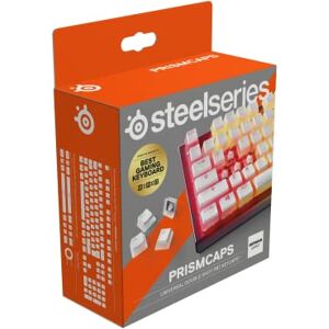 SteelSeries PrismCaps – Double-Shot-Tastenset mit „Pudding“-Optik – Kompatibilität mit allen gängigen mechanischen Tastaturen – MX-Stößel – Weiß (Deutsches Tastaturlayout)