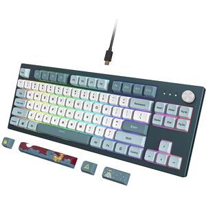 Montech MKey TKL Mechanische Gaming-Tastatur: anpassbare RGB-LED, Premium-MDA-Profil-PBT-Tastenkappe, Hot-Swappable Gateron G Brown Pro 2.0 vorgeschmierte Schalter, Osaka Castle Theme, Freiheit