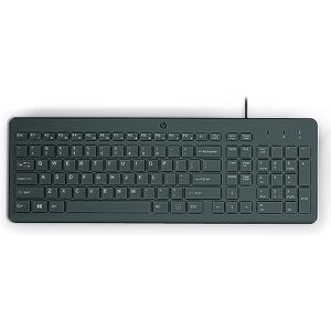 HP 150 kabelgebundene Tastatur, QWERTZ Layout, 12 Fn Tasten, funktioniert mit Windows & Mac, leise, schwarz