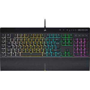 Corsair K55 RGB PRO Kabelgebundene Membrantastatur IP42 staub- Und Spritzwassergeschützt 6 Makro-Tasten Mit Elgato-Integration iCUE-Kompatibel QWERTZ DE PC, Mac, Xbox Schwarz