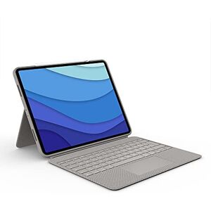 Logitech Combo Touch Schutzhülle mit Tastatur für iPad Pro 12,9 Zoll (5. Generation), abnehmbare Tastatur, Trackpad Click-Anywhere, Smart Connector, italienisches Layout QWERTY, Sand