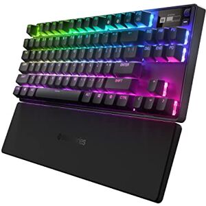 SteelSeries Apex Pro TKL Wireless HyperMagnetic Gaming-Tastatur – E-Sports TKL-Formfaktor – Anpassbares Ansprechverhalten – PBT-Keycaps – Bluetooth – 2,4 GHz– USB-C – Amerikanisch Tastatur (QWERTY)