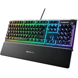 SteelSeries Apex 3 Gaming Tastatur 10-Zonen RGB-Beleuchtung Premium magnetische Handballenauflage Deutsches (QWERTZ) Layout