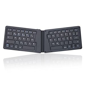 Perixx PERIBOARD-805 Ergo, Bluetooth 5.1 Faltbare ergonomische Tastatur, Ultra-dünnes tragbare Falt-Tastatur, Dunkelgrau, DE QWERTZ Layout