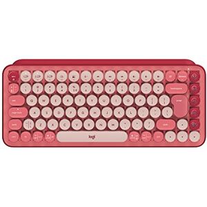 Logitech POP Keys Mechanische kabellose Tastatur mit anpassbaren Emoji-Tasten, Skandinavisches QWERTY-Layout Pink