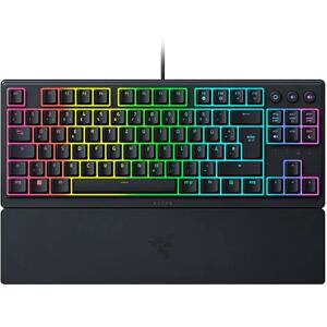 Razer Ornata V3 Tenkeyless Kompakte Flache Gaming-Tastatur (Mecha-Membran-Switches, Tastenkappen mit Anti-UV-Beschichtung, Beleuchtete Separate Medientasten) QWERTZ DE-Layout   Schwarz