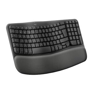 Logitech Wave Keys kabellose ergonomische Tastatur Grafit, US QWERTY-Layout