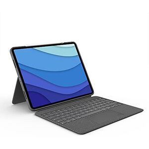 Logitech Combo Touch Tastatur-Case für iPad Pro 12,9 Zoll (5. und 6. Generation 2021, 2022) Abnehmbare mit, Stellhalterung, überall klickbarem Trackpad, Smart Connector, Deutsches QWERTZ-Layout, Grau