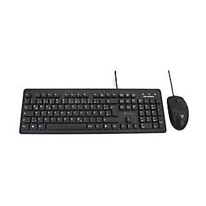 V7 Videoseven V7 CKU700DE - Tastatur-und-Maus-Set - waschbar - USB - QWERTZ - Deutsch