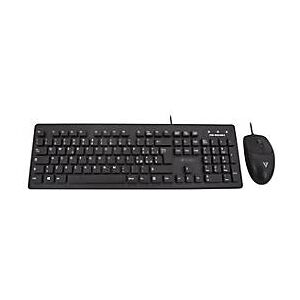 V7 Videoseven V7 CKU700IT - Tastatur-und-Maus-Set - QWERTY - Italienisch - Schwarz