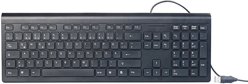 GeneralKeys Moderne USB-Tastatur mit Nummernblock, deutsches Layout (QWERTZ)