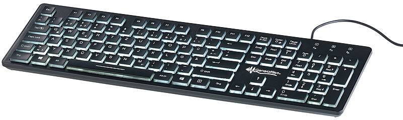 GeneralKeys Beleuchtete USB-Tastatur mit Nummernblock, Schweizer Layout (QWERTZ)