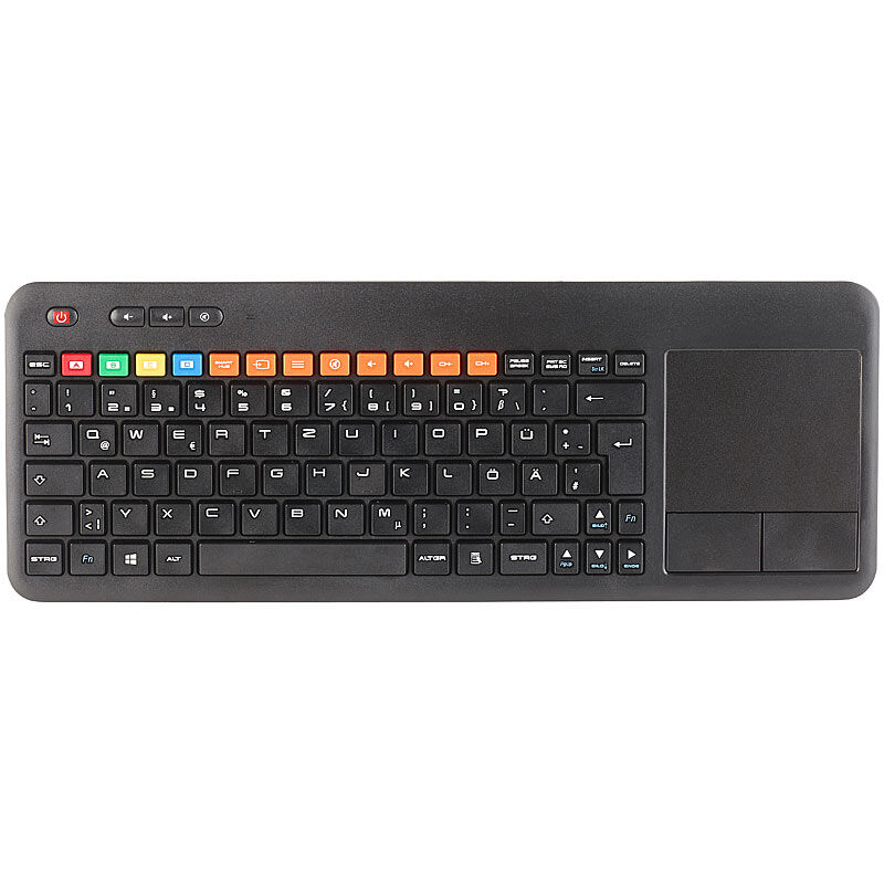 GeneralKeys Funk-Tastatur m. Touchpad, für Smart-TVs von Samsung u.v.m., PC, PS3/4