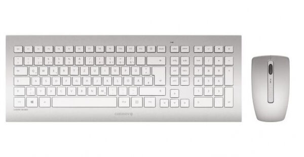 Cherry DW 8000 - Wireless Tastatur (CH-Layout) + Maus - Silber/Weiss