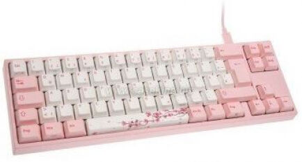 DuckyChannel Ducky MIYA Pro Sakura Edition - Gaming Keyboard - MX-Blue / Pink-LED - Weiss/pink