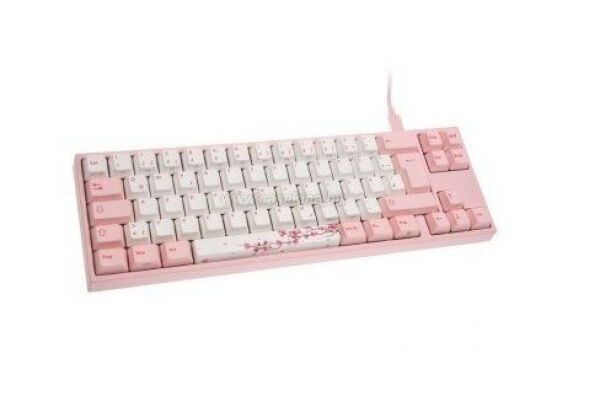 DuckyChannel Ducky MIYA Pro Sakura Edition - Gaming Keyboard - MX-Brown / Pink-LED - Weiss/pink