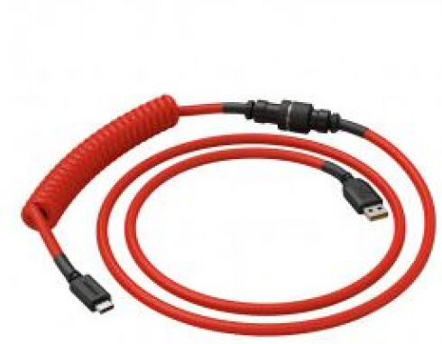 Glorious PC Gaming Race Coiled Cable Crimson Red - USB-C auf USB-A Spiralkabel - Rot/Schwarz - 1.37m