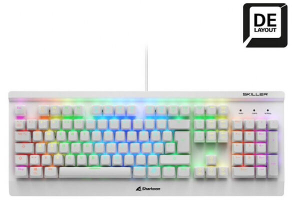 Sharkoon SGK3 - Gaming-Keyboard Weiss / Kailh Blue Switches - GER-Layout