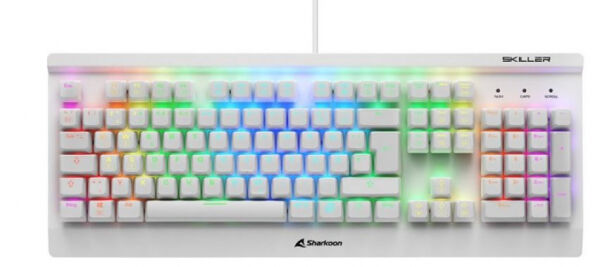 Sharkoon SGK3 - Gaming-Keyboard Weiss / Kailh Blue Switches - US-Layout