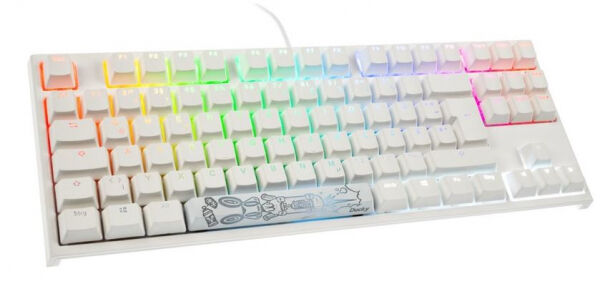 DuckyChannel Ducky ONE 2 TKL PBT Gaming Tastatur / MX-Speed-Silver / RGB LED - weiss - GER-Layout