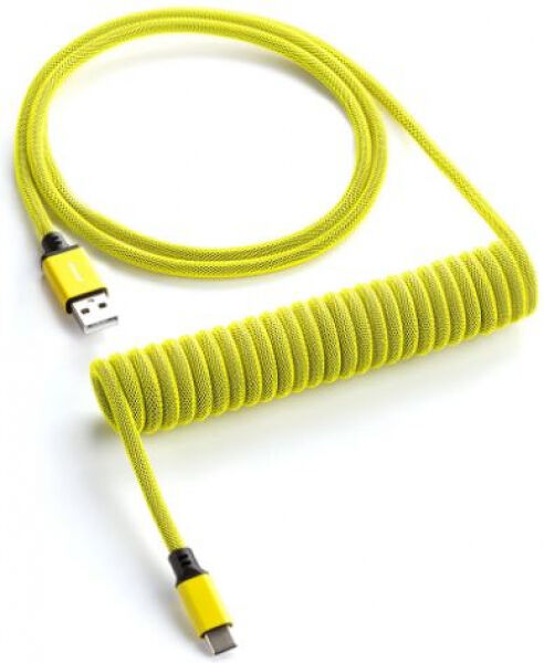 CableMod Classic Coiled Keyboard Cable USB-C zu USB Typ A, Dominator Yellow - 150cm