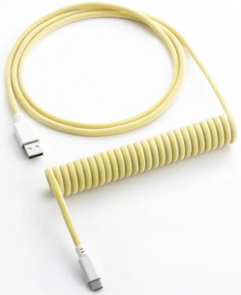 CableMod Classic Coiled Keyboard Cable USB-C zu USB Typ A, Lemon Ice - 150cm