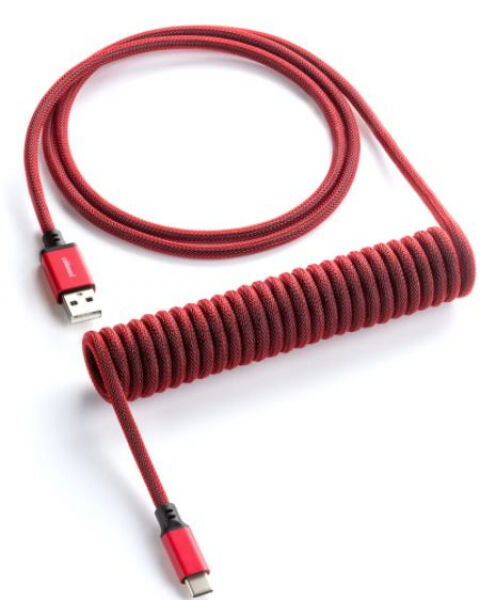 CableMod Classic Coiled Keyboard Cable USB-C zu USB Typ A, Republic Red - 150cm