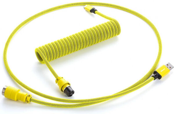 CableMod Pro Coiled Keyboard Cable USB-C zu USB Typ A, Dominator Yellow - 150cm