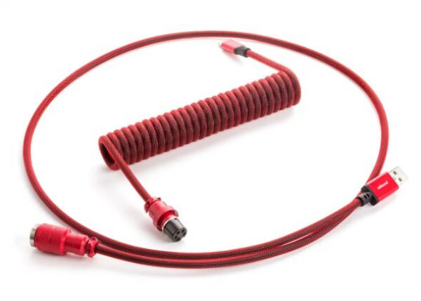 CableMod Pro Coiled Keyboard Cable USB-C zu USB Typ A, Republic Red - 150cm