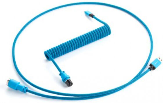 CableMod Pro Coiled Keyboard Cable USB-C zu USB Typ A, Specturm Blue - 150cm