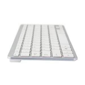 R-Go COMPACT Keyboard QWERTYUS Tastatur USB QWERTY Weiß Silber