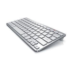 CSL Wireless-Tastatur, 2,4Ghz Slim Design Mini Keyboard, platzsparend, ergonomisch, Kabellos, silber