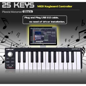 Goolrc Worlde Easykey.25 Tragbare Tastatur, Mini-Usb-Midi-Controller Mit 25 Tasten