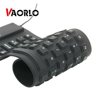 Vaorlo 85-Tasten-Usb-Mini-Flexible-Silikon-Klapp-Pc-Tastatur Mit Kabel Für Notebooks, Us-Faltbare, Tragbare, Kabelgebundene Englische Tastatur