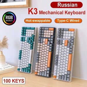 Juhe K3 Mechanische Tastatur 100 Tasten Gaming Gamer Tastaturen Rgb Hintergrundbeleuchtung Gaming Tastaturen Usb Typ-C Verkabelt Tastaturen Für Desktop Pc