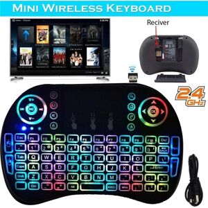 Zeno I8 Touchpad 2,4 Ghz Mini Wireless Tastatur Maus Combo Tastatur Mit Dreifarbiger Hintergrundbeleuchtung Und Fernbedienung