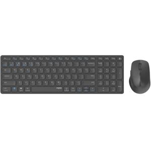 Rapoo Kabellose Tastatur, Multi-Modus, wiederaufladbar, Blade 9700 m (Set Tastatur und Maus, wiederaufladbare Tastatur 99 Tasten, AZERTY-Maus, 5 Tasten, Akkulaufzeit 12 Monate, ideal für Laptop)