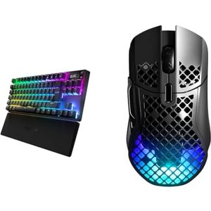 SteelSeries Apex Pro TKL Wireless HyperMagnetic Gaming-Tastatur & Aerox 5 Wireless Gaming-Maus – Ultraleichte 74 g – 9 Tasten