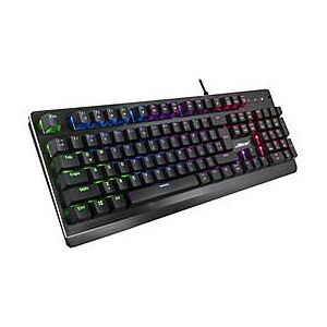 Inter-Tech Nitrox NK-2000ME - Tastatur - Hintergrundbeleuchtung - USB - QWERTY - Polished Aluminum