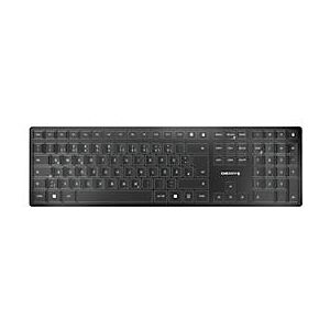 Kabellose Tastatur Cherry KW 9100 SLIM, QWERTZ, Bluetooth/USB-Kabel, B 440 x T 130 x H 15 mm, schwarz-silber