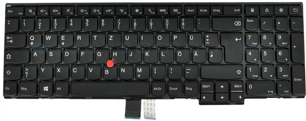 Lenovo 04Y2701 Tastatur DE (deutsch) schwarz/schwarz matt mit Mouse-Stick Original