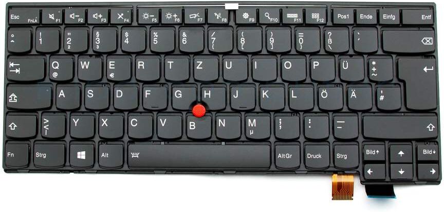 Lenovo 14Q56D0J387 Tastatur DE (deutsch) schwarz/schwarz matt mit Backlight und Mouse-Stick Original