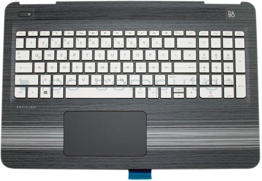 HP 858971-041 Tastatur inkl. Topcase DE (deutsch) silber/schwarz mit Backlight Original