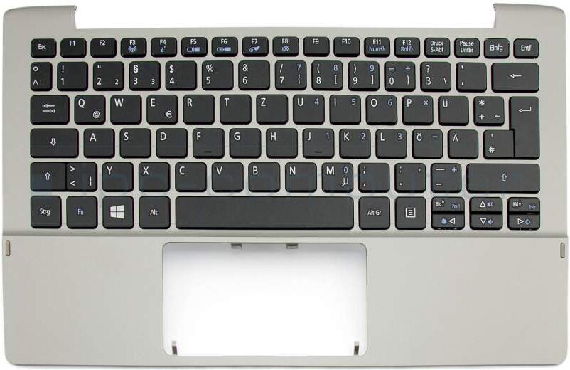 IPC T05173 Tastatur inkl. Topcase DE (deutsch) schwarz/silber Original