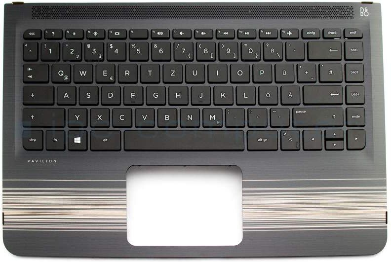 HP 46M07MCS0005 Tastatur inkl. Topcase DE (deutsch) schwarz/schwarz Original