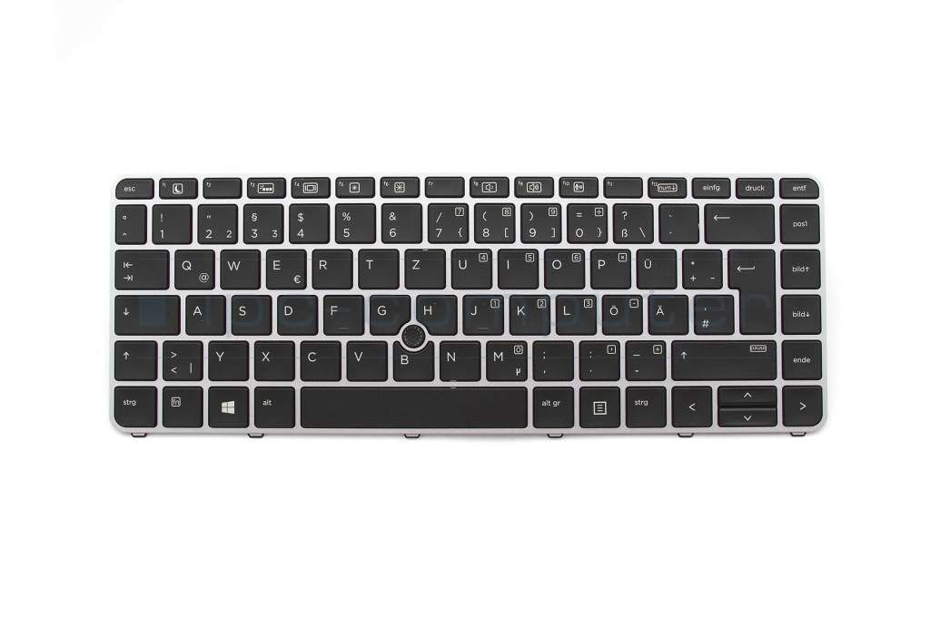 HP 819877-041 Tastatur DE (deutsch) schwarz/silber matt mit Backlight und Mouse-Stick Original